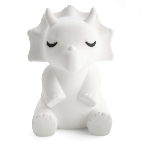 Adorable sleeping Triceratops Soft Touch LED Light. Activate and adjust six levels of brightness with just a touch!