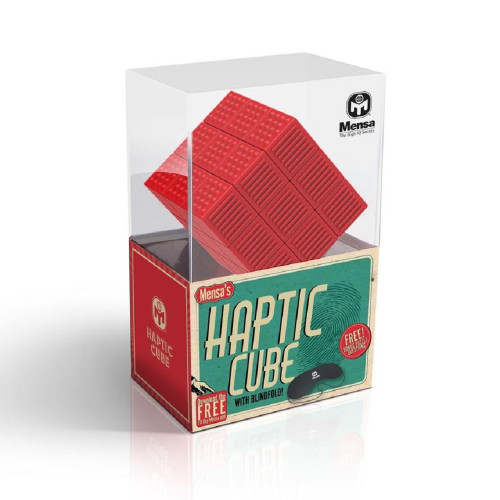 Mensa's Haptic Cube has six different textured sides! Use the blindfold included & try to finish this puzzle by just using your sense of touch