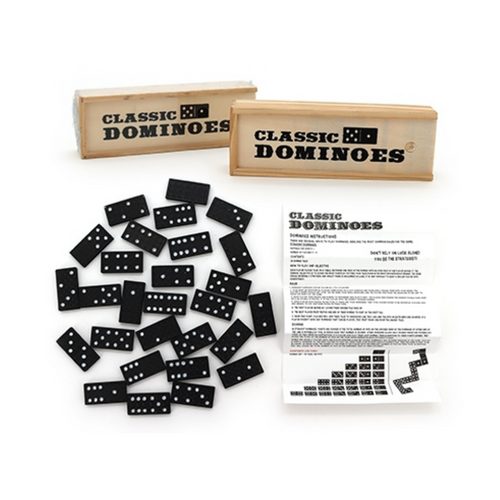 Test your problem-solving skills with Wooden Dominoes in Wooden Box, a traditional favourite game. Be the first to get rid of all of your tiles to win!