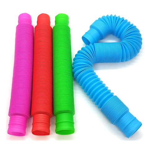 Stretch them and make them pop, twist them, shape them and connect them. Pull the Pop Tube for lots of noise!