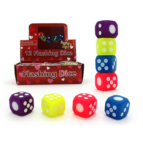 Roll your lucky numbers and watch as the Flashing Dice lights up in front of your eyes. Great for adding a new level of fun to any dice game.