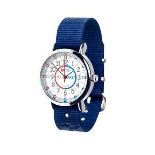 Help your child master telling-the-time using the unique EasyRead 3-Step Teaching System with Time Teacher Watch - Navy Strap.