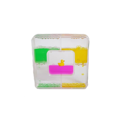 Sensory Sensations - Four Square Liquid Timer has a flow between four compartments, with a centre of coloured oil containing a little creature.