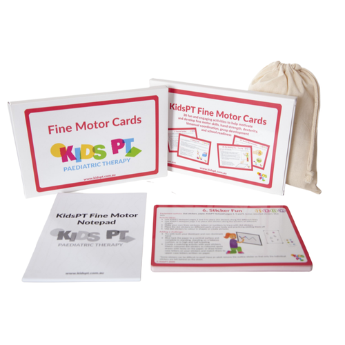 Kids PT - Fine Motor Cards has 30 fun and engaging activity ideas to help motivate and develop fine motor skills.