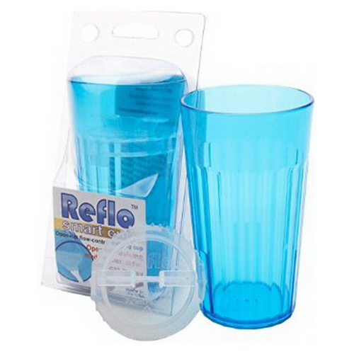 Reflo Smart Cup - Blue mimics an open cup with the added benefit of flow-control to encourage learning without the mess.