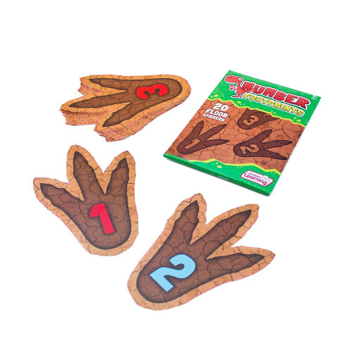 Make learning numbers fun with Number Footprints a dinosaur-themed sensory floor sticker. Contains the numbers from 1 to 20.