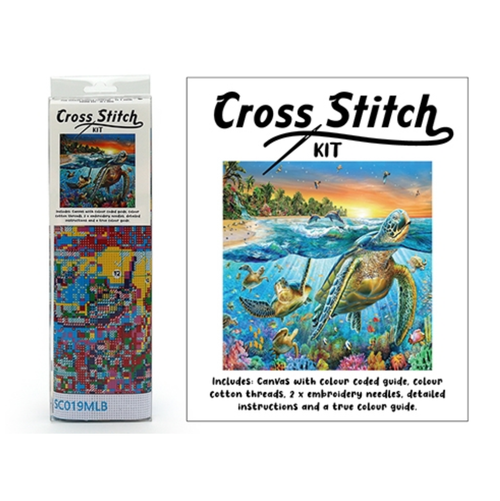 Cross Stitch Set - Marine Life Tropical Beach is great for developing focus and stress relief, plus fine motor skills.