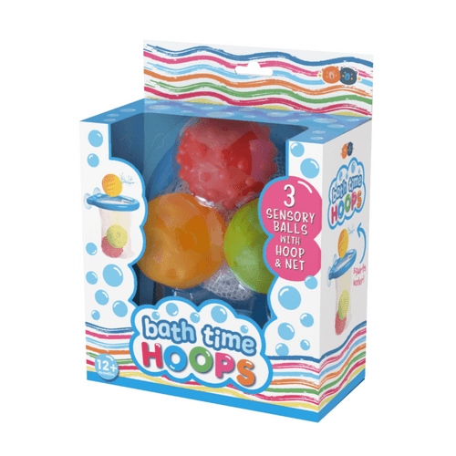 Attach the Bath Time Hoops to the side of the bath or the wall & enjoy dunking some hoops in the tub! They are are sure to make a splash with your little one!