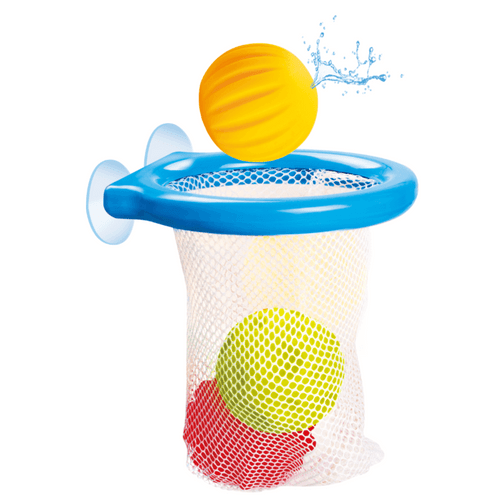 Attach the Bath Time Hoops to the side of the bath or the wall & enjoy dunking some hoops in the tub! They are are sure to make a splash with your little one!