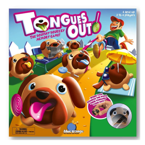 Tongues Out! is a game about pugs who ate all the lollipops. Their tongues are different colours, and it's up to players to figure which dog ate which lollipop.