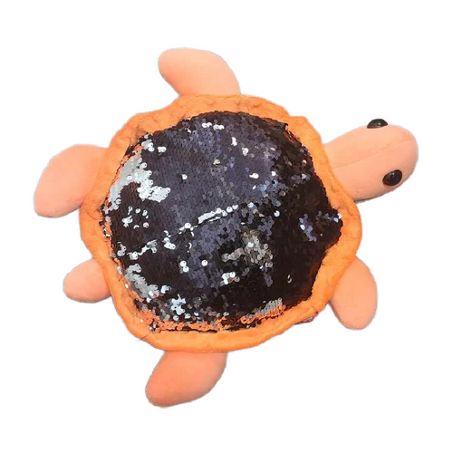 Weighted Turtle - Black & Silver Sequin