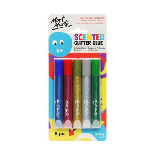 Make your art and craft projects sparkle with Mont Marte - Scented Glitter Glue 5 Pack. Easy to use, smells lovely and great for activities at home or school.