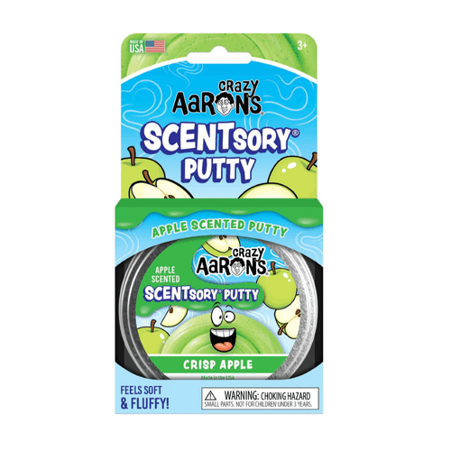 A little sour, but mostly sweet! Stretch, squish, and twist Crazy Aaron's Scentsory Putty - Crisp Apple when you need to quench your thirst to fidget.