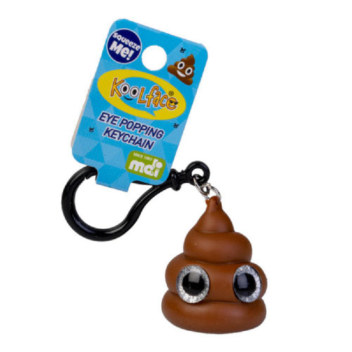 Introducing the Poo Eye Popper Keychain! This quirky keychain features a clip-on design with a swirl-shaped poo and big, sparkly eyes.