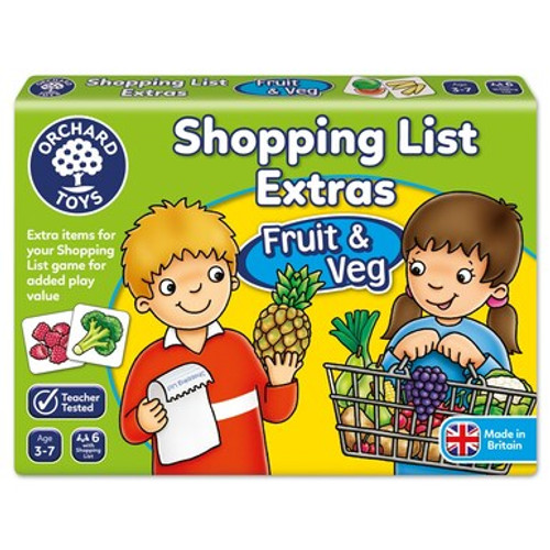 Add to the fun of Shopping List with more everyday items and lists with Orchard Toys - Shopping List Extras - Fruit & Veg.