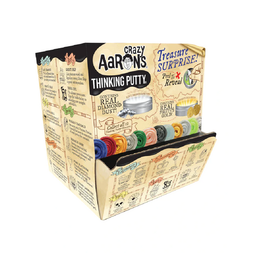 Crazy Aaron's Mini Treasure Surprise Putty has twelve mini tins that are incredible finds just waiting to be discovered! Each mini tin in this set comes with a peel & reveal label.