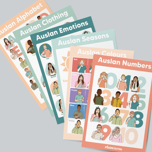 This pack of Auslan Educational Posters are the perfect addition to any classroom or home! Each poster features clear and concise illustrations of Auslan signs.