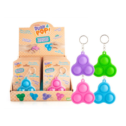 The Triple Pop It Fidget Keychain offers the joy of bubble popping in a portable form, perfect for on-the-go stress relief!