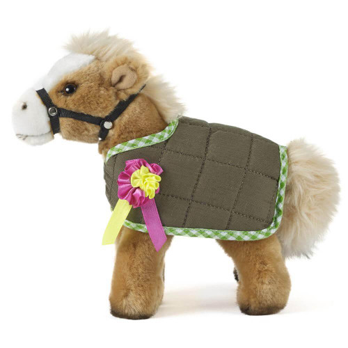 Enhance your collection of farm animal cuddly toys with the Living Nature Horse with Jacket, a truly exceptional plush that captures the spirit and beauty of a real horse.
