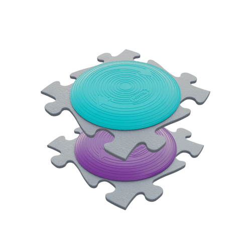 Muffik Spin Discs Rotana Set are safety tested, rotating discs embedded in puzzle shaped mats to help children twists while playing.