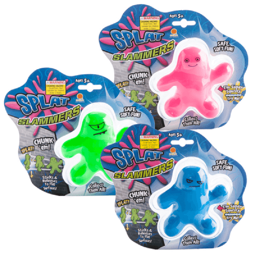Unleash some splat-acular fun with a Splat Slammer! These squishy putty monsters encased in a sticky lining are perfect for endless hours of playful mayhem.