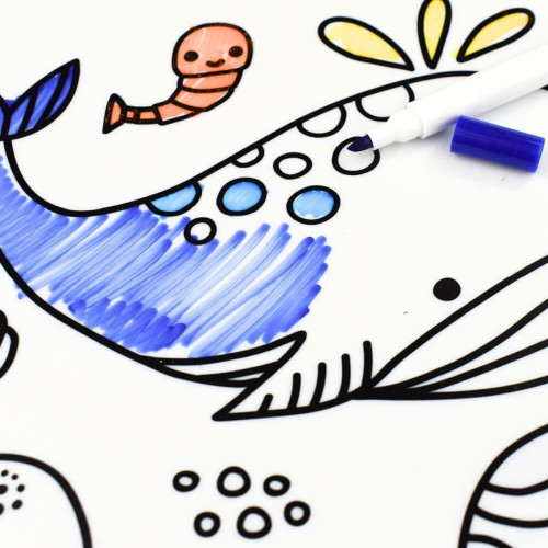 Perfect for portable entertainment, this Reusable Silicone Drawing Mat - Sea Animals keeps kids engaged during travel, restaurant visits, or quiet moments at home.