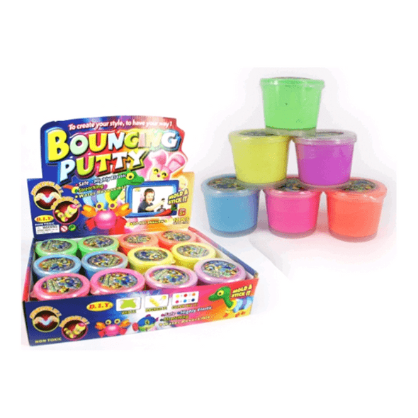 This light weight and highly elastic Bouncing Putty can be stretched, bounced or shaped into your own unique colourful creation.