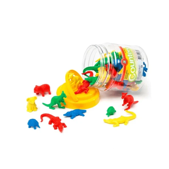 These brightly coloured plastic Australian Animals Counters Jar of 48 are a fun way to learn about pairing, matching and grouping activities.