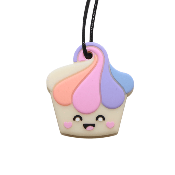 Jellystone Cupcake Pendant - Pastel is a delightful sensory tool designed to make every chew a treat. This sweet accessory resembles a scrumptious cupcake.