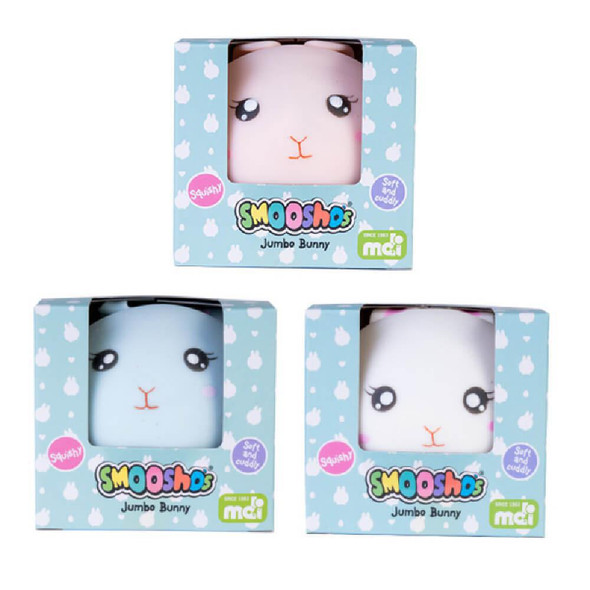 The Smoosho's Jumbo Bunny is the ultimate sensory companion, combining the irresistibly soft feel of a jumbo squishy with the adorable charm of a sweet bunny friend.