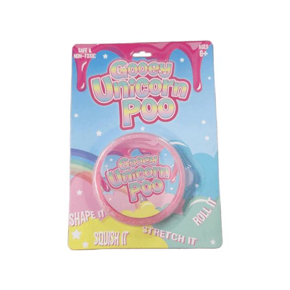 Get ready for a magical adventure with Gooey Unicorn Poo Putty! This isn't ordinary putty; it's a mystical sparkling pink like the fur of a unicorn in the sun.