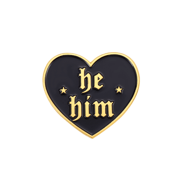 Make a statement & start conversations about the importance of respecting & understanding individual identities with this beautifully crafted He Him Pronoun Pin