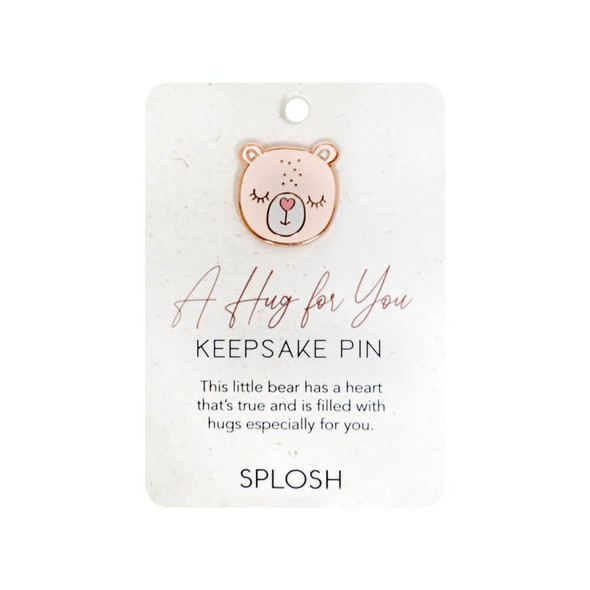 The Hugs Keepsake Pin captures the essence of warmth, love, and the comforting embrace of a hug. Crafted in the delightful form of a bear head with a cute heart-shaped nose.