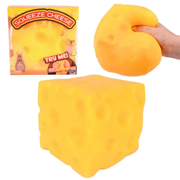 The Giggle Zone Giant Squeeze Cheese Block is not too cheesy, just squishy, stretchy happiness that melts your stress away!