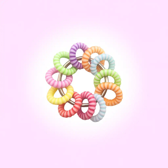 Dinky Things Fidgets - Candy Cane is a stripy fidget with textured round beads that make a sweet tinkling sound for fun sensory input.