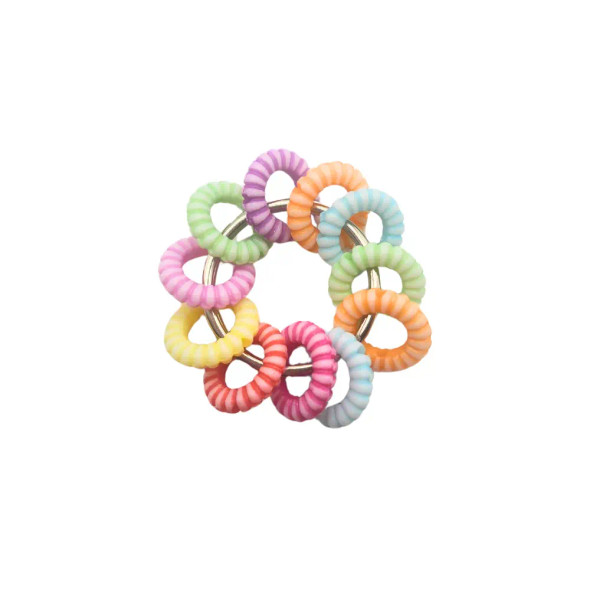 Dinky Things Fidgets - Candy Cane is a stripy fidget with textured round beads that make a sweet tinkling sound for fun sensory input.