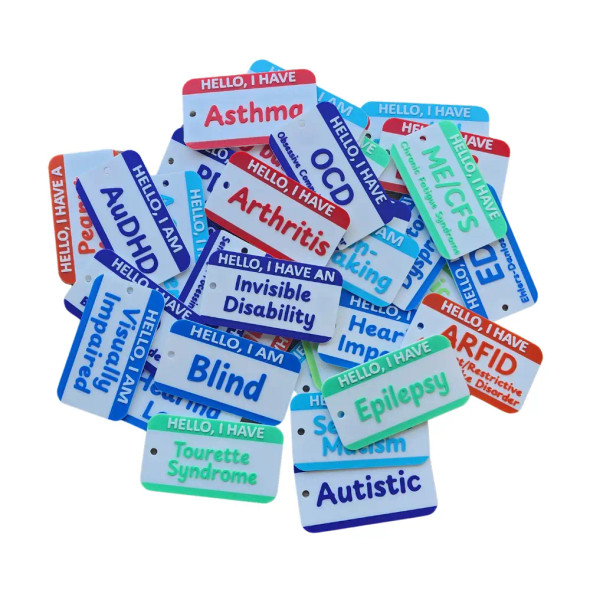 Make your needs clear - without having to verbally communicate. Our 3D-printed Hello Tags are lightweight, durable wearables designed to quickly communicate