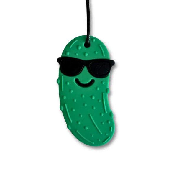 Jellystone Positive Pickle Chew Pendant - Tangy Green is designed to captivate and comfort children while providing a discreet and safe oral sensory experience.