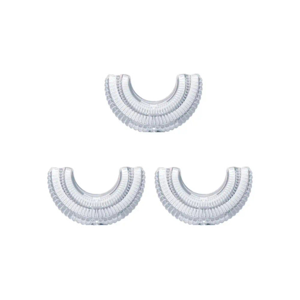 Happy Bubs U-Shaped Silicone Toothbrush Replacement Heads. Food-grade silicone, soft and effective 360° clean.