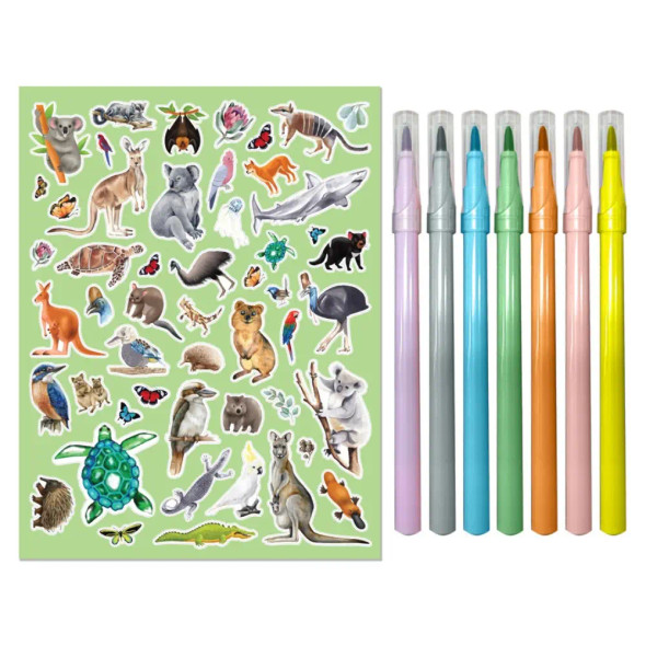 Colouring is the perfect way to de-stress & improve your focus. Unleash your creativity & flair for colour with Kaleidoscope Colouring Australian Wildlife Kit