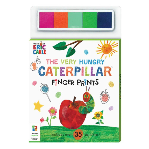 The Very Hungry Caterpillar Finger Prints is packed full of pages for kids to enjoy colouring in, using their fingerprints and the coloured inkpads.
