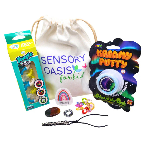 Our Mindfulness Fidget Kit is a thoughtfully curated collection of calming tools designed to support emotional regulation, focus and grounding