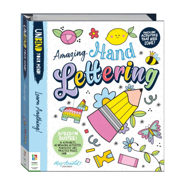 Unbind Your Mind Amazing Hand Lettering is a fun and creative guide that teaches kids how to transform simple letters into beautiful artwork.