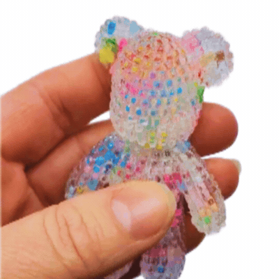 Handmade Spiky Bears - Sprinkles by Sensory Oasis for Kids. Colourful resin sensory fidgets with a non-sharp textured front and smooth sprinkle-filled back.
