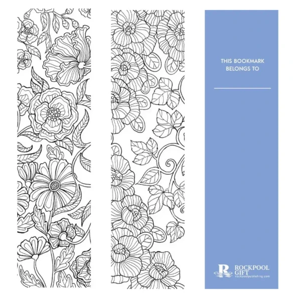 A collection of over 40 beautifully illustrated Flowers Colouring Bookmarks, perfect for mindful creativity, relaxation and adding a personal touch to every book.