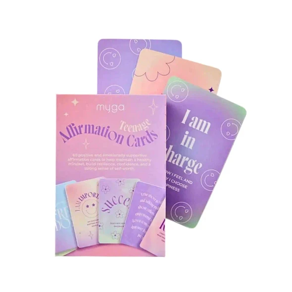 Help teens build confidence, resilience and self-worth with this beautiful set of 60 daily Teenager Affirmation Cards. Perfect for emotional wellbeing, mindfulness and positive self-talk.