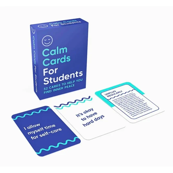 Support student wellbeing with Calm Cards For Students. Includes 52 affirmation and self-care cards plus a guidebook to help manage stress, build resilience and encourage mindfulness during study.