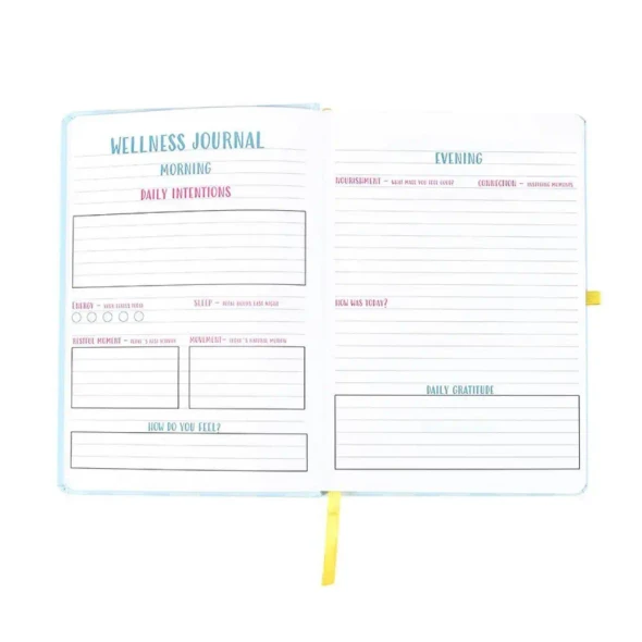 Support your wellbeing with the Be Kind To Your Mind Wellness Journal. Features guided daily prompts, gratitude pages and a matching citrine pen to encourage mindfulness and self-care.
