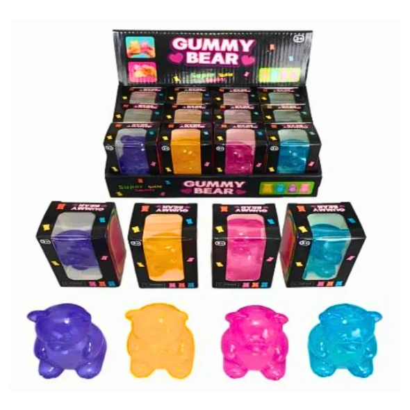 Squeeze, squish and collect your own colourful Squishy Gummy Bear! Slow-rising sensory toys that are perfect for stress relief, fidgeting, party favours and gifts.