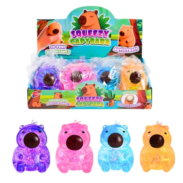 Squeeze, squish and sparkle with the Squishy Sugar Capybara! A glitter-filled sensory squeeze toy that's perfect for stress relief, fidgeting and capybara lovers.